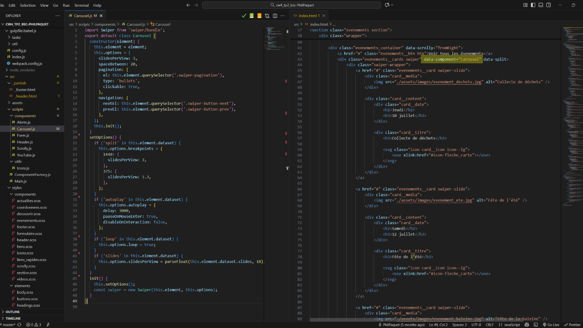 Code carrousel