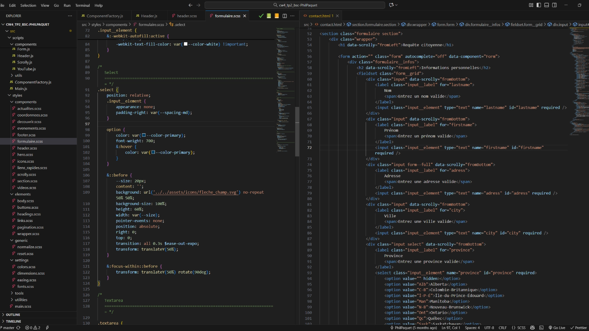 Code formulaire
